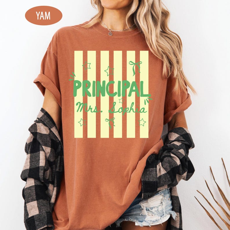 Custom School Staff Shirt: Personalized School Nurse, Principal, Counselor Tee, Stripes Shirt Gift For School Staff, Back To School Gift image 14