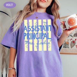 Custom School Staff Shirt: Personalized School Nurse, Principal, Counselor Tee, Stripes Shirt Gift For School Staff, Back To School Gift image 5