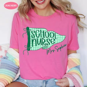 School Staff Shirt, Personalized Teacher Pennant Tee, Back to School Custom Name Shirt, School Office Crew, Spirit Shirt image 6