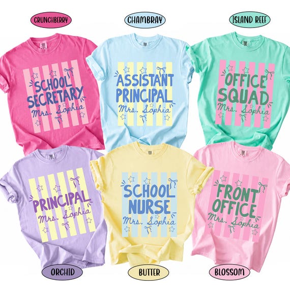 Custom School Staff Shirt: Personalized School Nurse, Principal, Counselor Tee, Stripes Shirt Gift For School Staff, Back To School Gift
