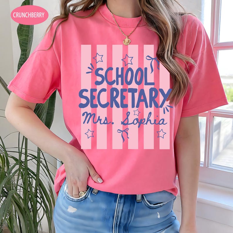 Custom School Staff Shirt: Personalized School Nurse, Principal, Counselor Tee, Stripes Shirt Gift For School Staff, Back To School Gift image 11