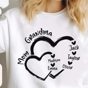 Custom Mama Heart SVG: Kids Name Design - Cricut, Silhouette (Digital Download)