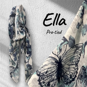 Pre-Tied Head Scarf Tichel,  for Women, Slip On Headcovering with velvet grip