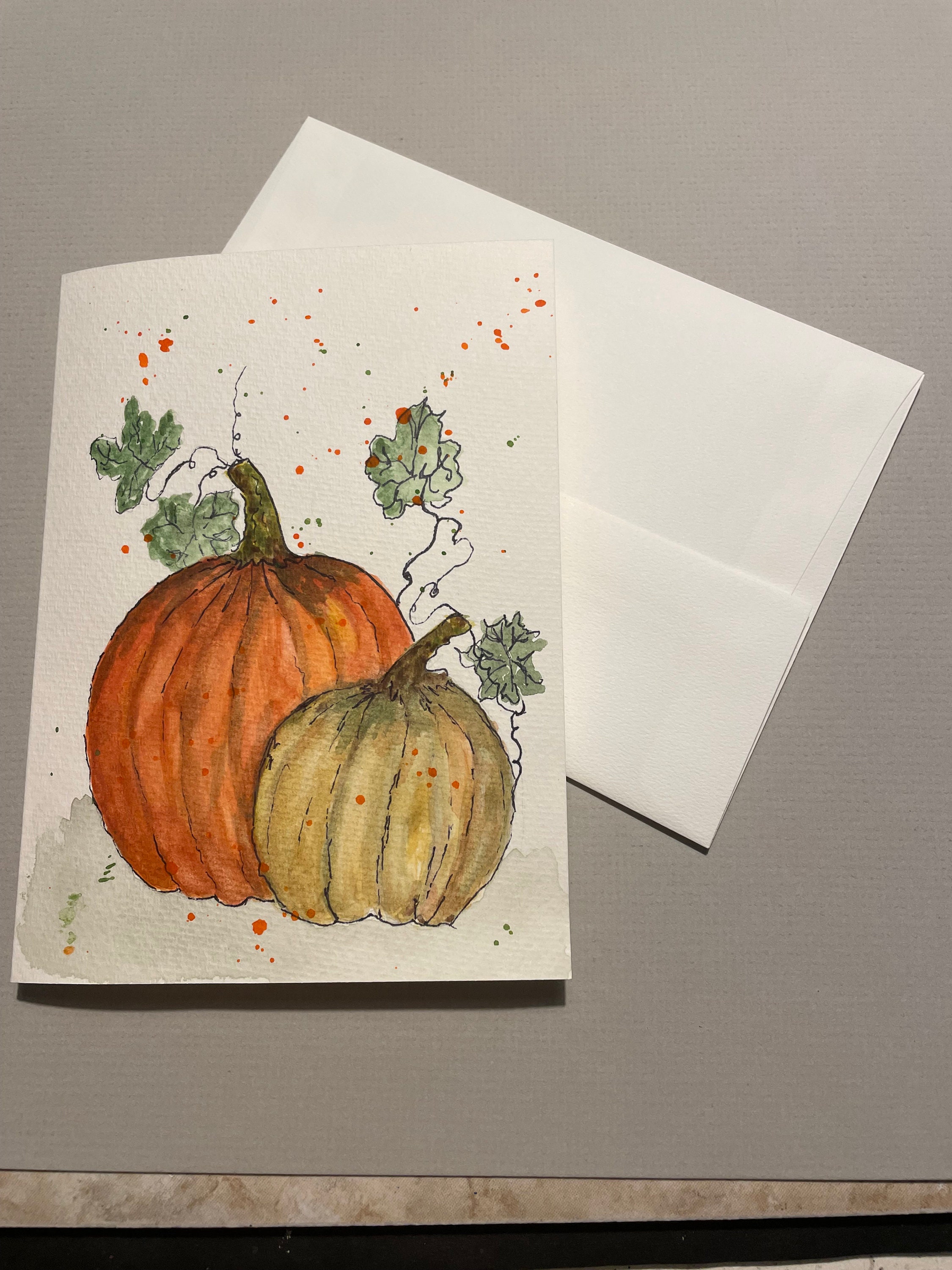 Hand Painted Blank Watercolor Greeting Card - Etsy