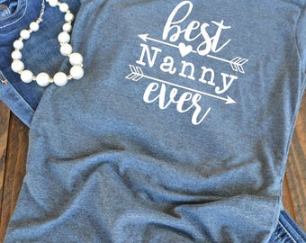 Best nanny ever - nanny shirt - nanny gift - grandma shirt - tribal - woman's graphic t-shirt - teacher shirt
