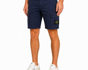 Stone Island Cotton Canvas Cargo Shorts : Khaki