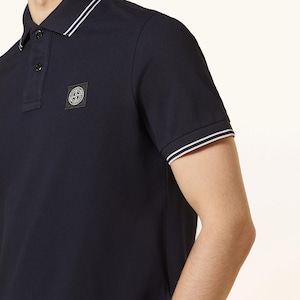 Stone Island pikétröja (marinblå)