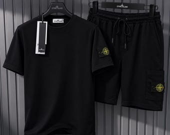 Stone Island Mens Summer Set ( T - Shirt & Shorts Set )