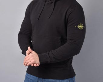 Stone Island Cotton Hoodie (  Black )