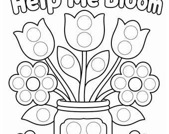 Mom You Help Me Bloom Do A Dot Coloring Page, Mother’s Day Printable, Mom Gift  (Digital Download)