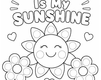 Mom Is My Sunshine Dot Marker Printable | Toddler Preschool Coloring Page, Mother’s Day Printable, Mom Gift  (Digital Download)