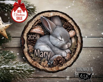 Bunny Rabbit Christmas Ornament - Keepsake Gift For New Pet Or Memorial - View #6
