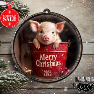 Adorno navideño de cerdo para decoración navideña de granja 717