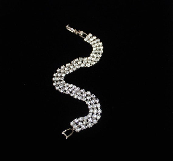 Vintage Rhinestone Tennis Bracelet - image 1