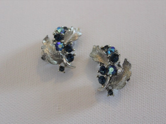 Vintage Designer Signed Lisner Blue Crystal AB Au… - image 7