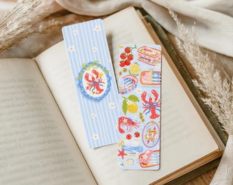 Coastal Bookmark | Seafood Aesthetic Bookmark | Summer Bookmark | Cute Food Bookmark | Beach Reader Gift |