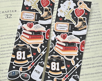 Heated Rivalry Inspired Hockey Romance Bookmark | Sports Romance Bookmark | Hockey Bookish Gift | Ilya & Shane | Rozanov | Hollander