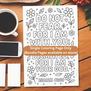 Isaiah 41:10 Coloring Page (8.5×11 PDF) “Do Not Fear”