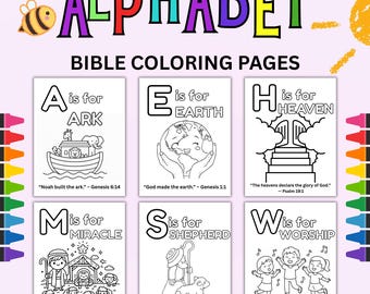 Christian ABC Coloring Pages: Bible Alphabet Learning (PDF)