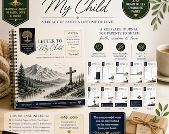 Letter to My Child Printable | Christian Dad Keepsake Journal | Father's Day Gift from Dad | Faith Legacy PDF Instant Download