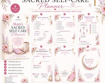Mom's Sacred Self-Care Planner | Faith-Based Daily, Prayer Journal (PDF Download)