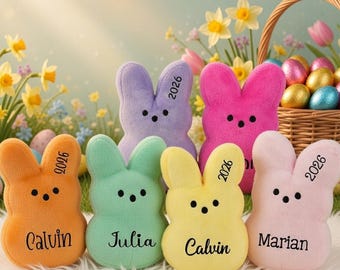 Spersonalizowana pluszowa zabawka w kształcie króliczka wielkanocnego, pluszowe zwierzątko z niestandardowym imieniem, 8-kolorowy króliczek