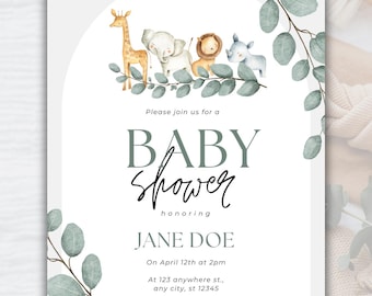 Editable Baby Shower Invitation Template: 5x7 Canva Flyer (Digital Download)