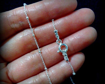 Gifts for Friends Gifts for her Sterling Silver Minimalist Satellite Small Bead Chain Necklace