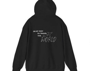 Travel the World Hoodie, Airplane Graphic, Cozy Adventure Wear