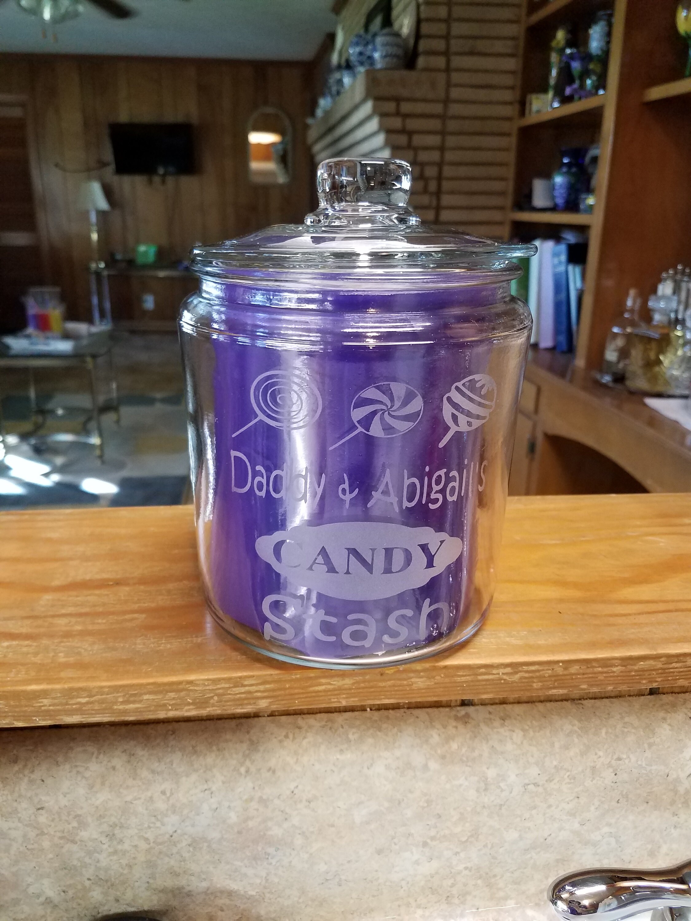 Personalized Glass candy jar engraved candy jar wedding Etsy