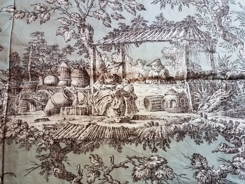 Toile pillow shams green and black Chinese scencs toile Etsy