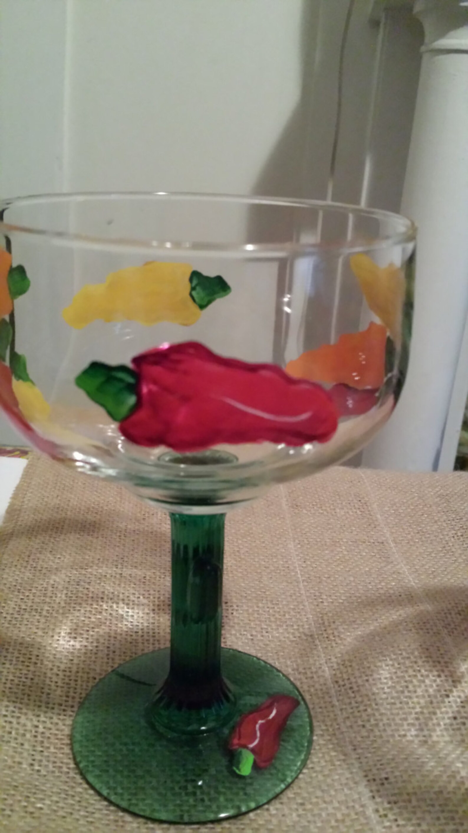 Margarita glasses Pepper Margarita glass Hand painted chili Etsy