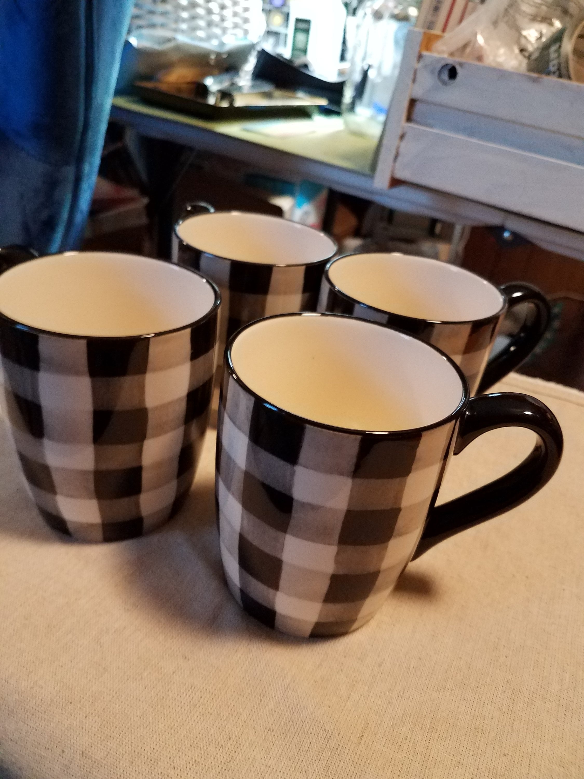 Robert Stanley Home Collection Mugs, Black & White Buffalo Plaid Mug,  Coffee Mugs, Tea Mugs, Plaid Pattern Mug, Fall Decor, Coffee Cups, - Etsy