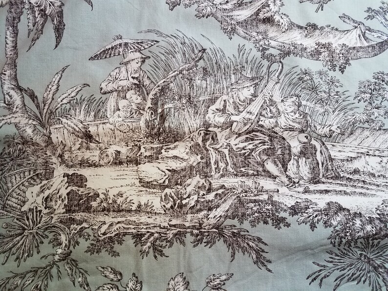 Toile pillow shams green and black Chinese scencs toile Etsy