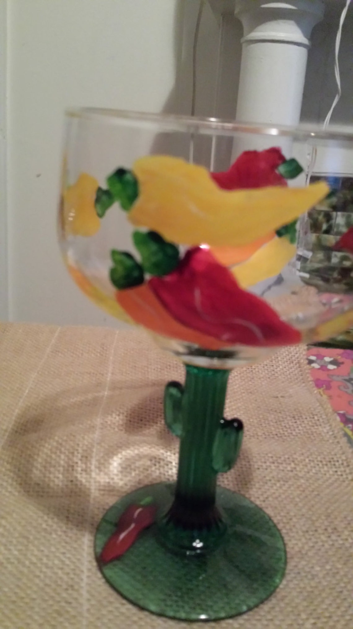 Margarita glasses Pepper Margarita glass Hand painted chili Etsy