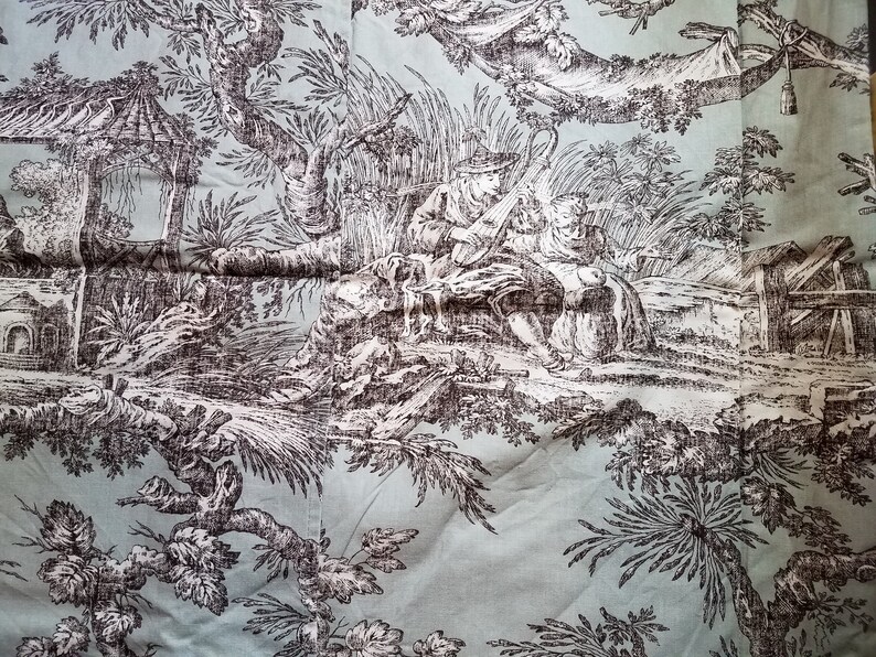Toile pillow shams green and black Chinese scencs toile Etsy