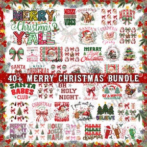 Mais de 40 Pacotes de Natal PNG, Feliz Natal PNG, Natal PNG, Western PNG, Papai Noel PNG, Pacote PNG, Design de Sublimação, Download Digital