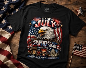 Camiseta con águila patriótica del 4 de julio, 250 aniversario, camiseta gráfica del Día de la Independencia de EE. UU.