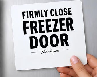 Imán para la puerta del congelador, cartel de "Cierre bien" para el refrigerador, recordatorio de cocina, artículos esenciales para anfitriones de alquileres vacacionales.