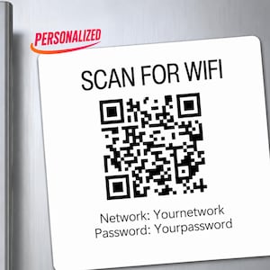 WiFi QR-lösenordsmagnet, personlig skylt med husregler för semesterbostäder, internetåtkomst