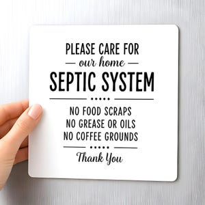Septic System Magnet, Kitchen Sink Schild, Kein Fetten, keine Speisereste, Hausregel, Verleih