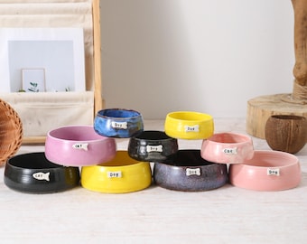 custom name dog bowl Puppy custom new pet gifts Colorful Ceramic Pet Home Decor cat food bowl Christmas pet gifts Gift idea set of pet bowls
