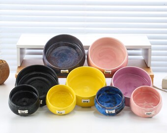custom name dog bowl Puppy custom new pet gifts Colorful Ceramic Pet Home Decor cat food bowl Christmas pet gifts Gift idea set of pet bowls