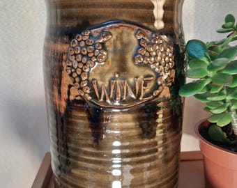 Vintage handmade studio pottery wine chiller