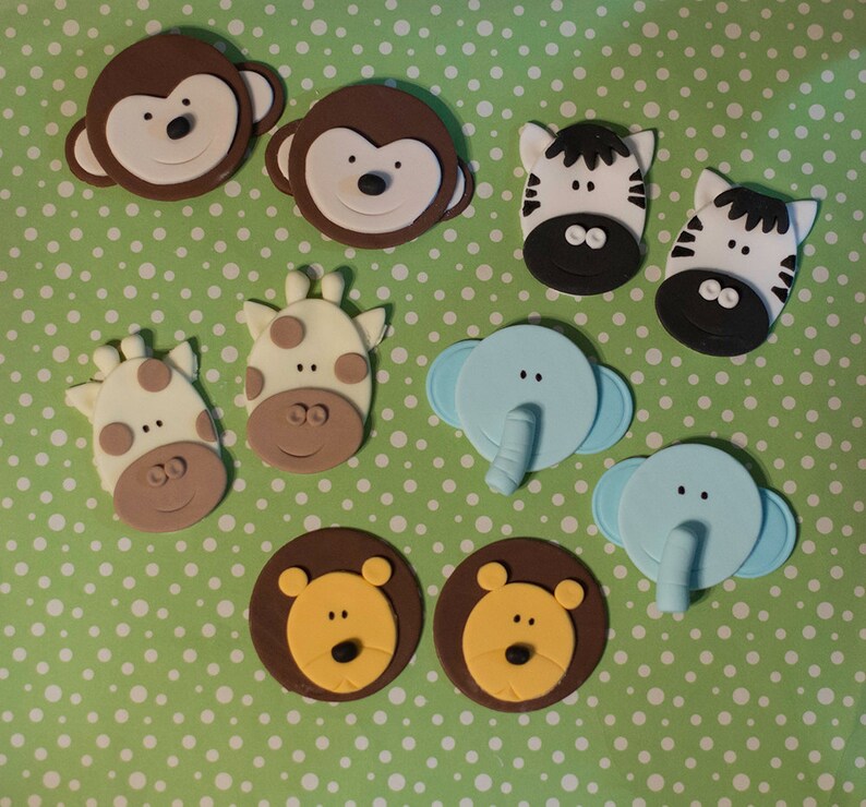 Fondant Noah's Ark Animal Toppers for Cupcakes Cookies or Etsy