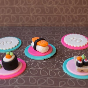 Sushi fondant et décorations de cupcakes Age pour cupcakes, gâteaux ou biscuits image 3