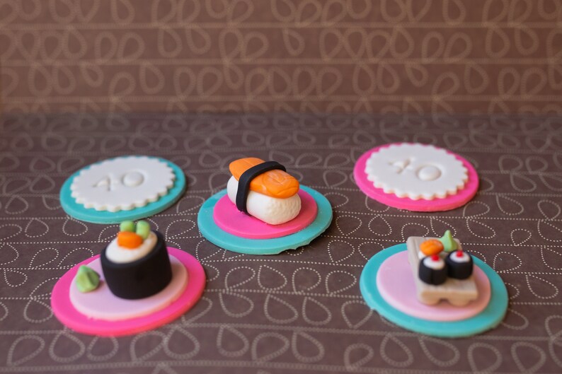 Sushi fondant et décorations de cupcakes Age pour cupcakes, gâteaux ou biscuits image 3