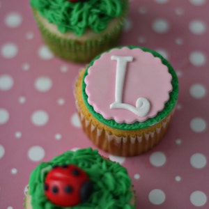 Monogram Fondant Toppers Personalized with Initial or Age for Cupcakes, Cookies or Other Treats image 4