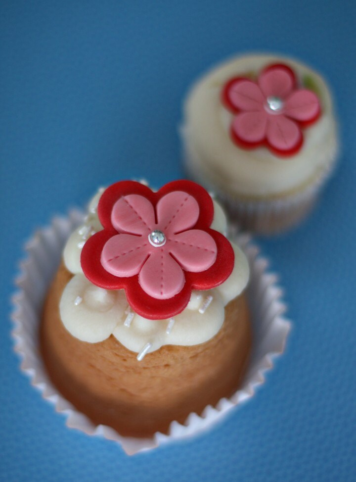 Fondant Flowers and Leaves for Decorating Cakes Cupcakes Etsy