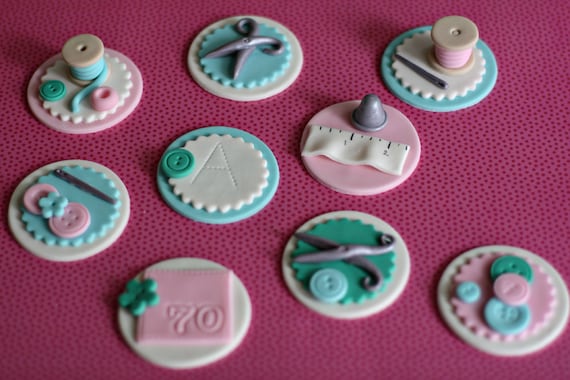 Fondant Coser Botones Hilo Tijeras para Decorar - Etsy España